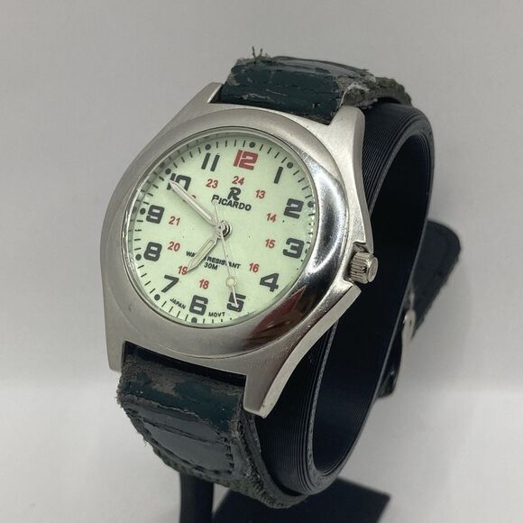 Ricardo Men's Watch Japan Movement Running With New Battery Band Loop Missing - Picture 1 of 11